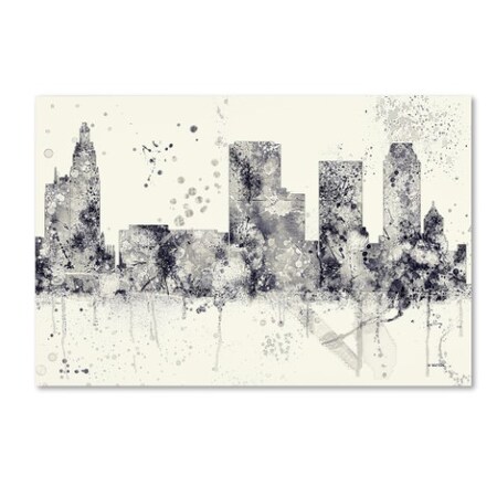 Trademark Fine Art Marlene Watson 'Tulsa Oklahoma Skyline Mclr-1 Blueprint' Canvas Art, 16x24 MW00557-C1624GG